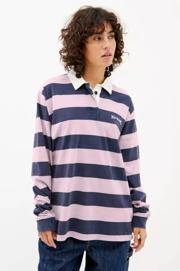 BDG Stripe Rugby Polo