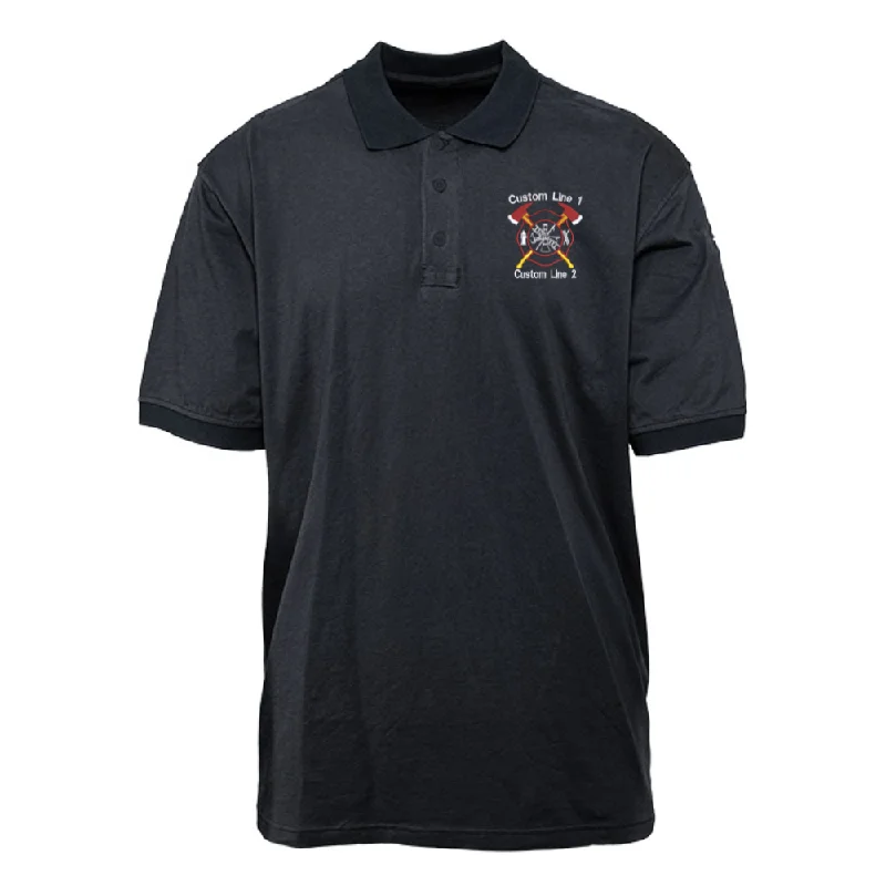 Customized Game Sportswear Cotton Tactical Polo with Crossed Axes Embroidery