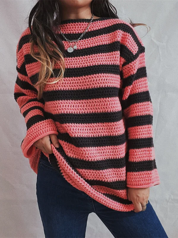 Stripe Knit Sweater | Winter Chunky Oversized Jumper